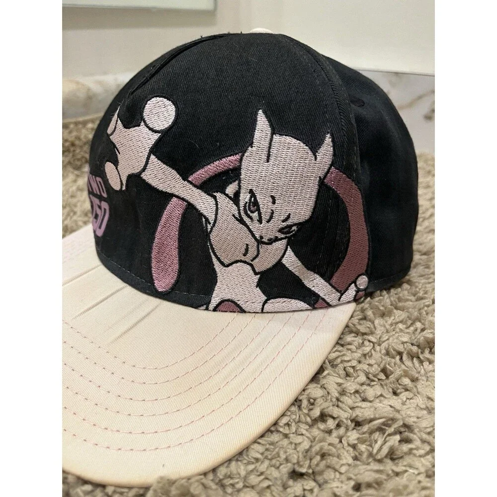 Mewtwo #150 Pokemon Snapback Trucker Hat Baseball Cap Black